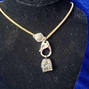 Gold and Silver Diesel SteelBlack Jet Hematite Pendant Necklace DX1177710